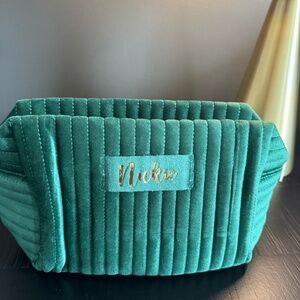 Customized "Nickie" Green make up bag